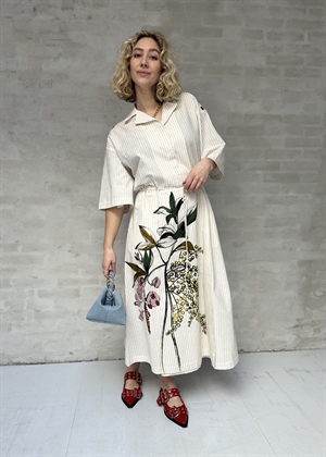 Crisp stripe shirting workwear midi kjole Mimosa Stripe Stine Goya 